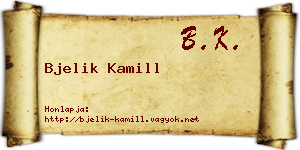 Bjelik Kamill névjegykártya